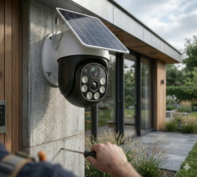 Solar Security Camera Outdoor Wireless with Panel for Home and Office Security