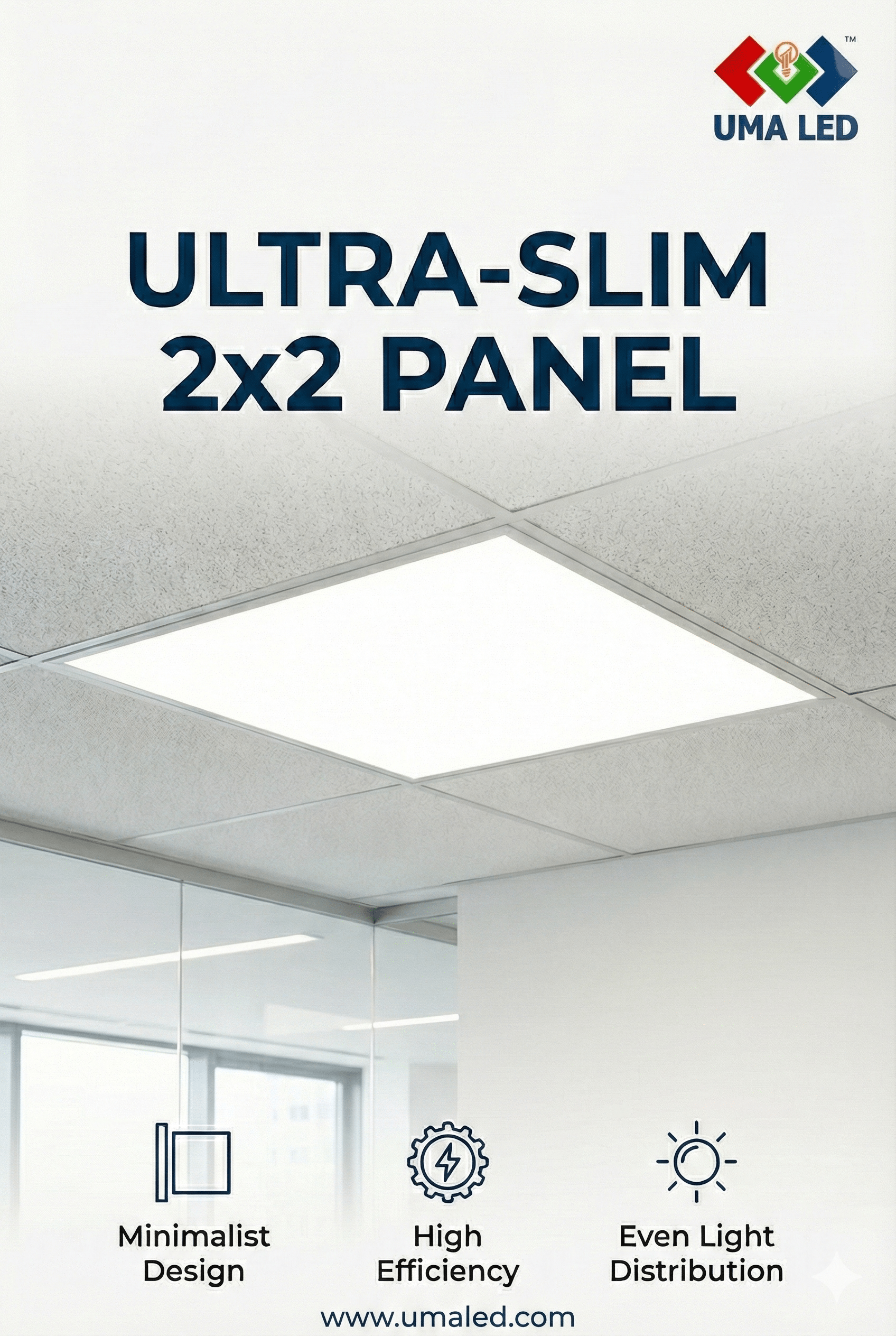 2x2 LED panel light slim square design for office and home ceiling lighting