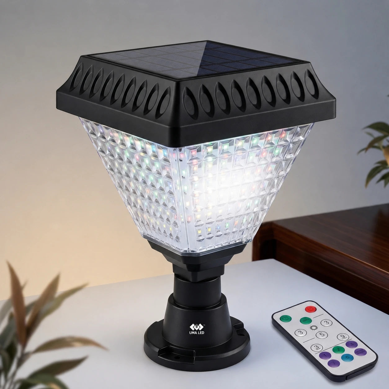 Solar RGB Gate Garden Light | Color Changing Outdoor Lamp | UMA LED