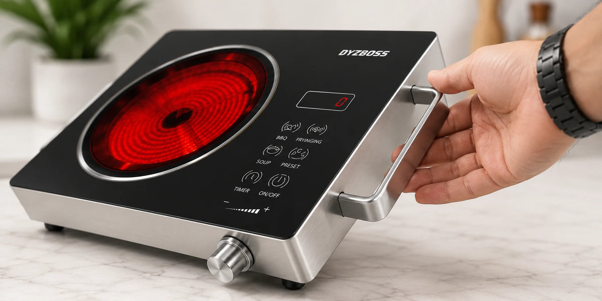 DYZBOSS Infrared Cooker DB-7038 | 3500W Electric Infrared Cooktop | Touch Panel & Knob Control