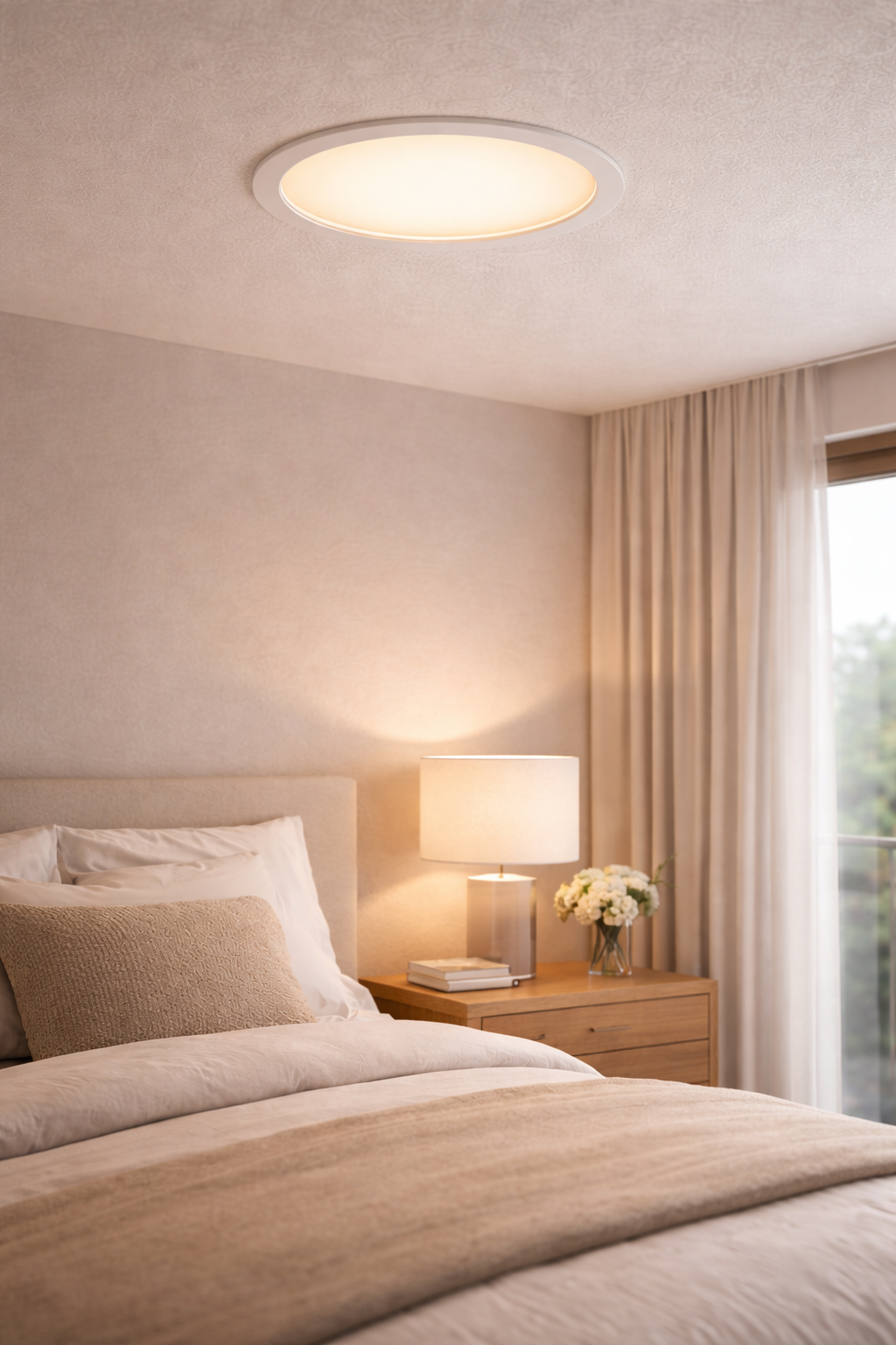 UMA LED panel light installed in false ceiling for home indoor lighting